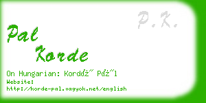 pal korde business card